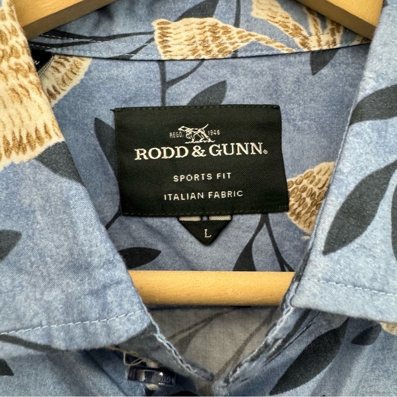 RODD & GUNN Allen Bell Floral Short Sleeve Button-Up Shirt SZ Italian Fabric - Picture 4 of 4